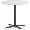 Konferenčný stolík AURA, priemer 80 cm, čierna podnož, biela Konferenčný stolík AURA, priemer 80 cm, čierna podnož, biela