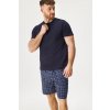 Atlantic Pánske bavlnené pyžamo Classic Check s krátkymi nohavicami námornícka-modrá S Atlantic Pánske bavlnené pyžamo Classic Check s krátkymi nohavicami námornícka-modrá S