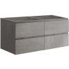 CERANO - Kúpeľňová skrinka pod umývadlo Carole - betónovo šedá - 119x48x45 cm CERANO - Kúpeľňová skrinka pod umývadlo Carole - betónovo šedá - 119x48x45 cm