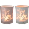 J-Line by Jolipa 2ks ružový a modrý sklenený svietnik na čajovú sviečku Sakura - Ø 10*12cm - J-Line by Jolipa J-Line by Jolipa 2ks ružový a modrý sklenený svietnik na čajovú sviečku Sakura - Ø 10*12cm - J-Line by Jolipa