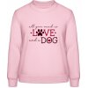 AWDis Dámska Mikina - Dizajn s motívom - Láska a pes - Bábätkovská ružová - XXL - Dámske AWDis Dámska Mikina - Dizajn s motívom - Láska a pes - Bábätkovská ružová - XXL - Dámske