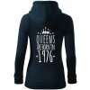 Queens are born in 1976 - Mikina dámska trendy zipper s kapucňou - M ( Tmavomodrá (takmer čierna) ) Queens are born in 1976 - Mikina dámska trendy zipper s kapucňou - M ( Tmavomodrá (takmer čierna) )