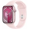Chytré hodinky Apple Watch Series 9 45mm Ružový hliník so svetlo ružovým športovým remienkom - S/M (MR9G3QC/A)