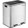 Songmics na triedený odpad 2 x 30 L strieborný Songmics na triedený odpad 2 x 30 L strieborný