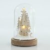 Eurolamp Sklenená kupola s jedľami 12 x 12 x 20 cm 1 ks