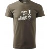 Eat sleep play - šach - Klasické pánske tričko vyššej gramáže - 2XL ( Army ) Eat sleep play - šach - Klasické pánske tričko vyššej gramáže - 2XL ( Army )