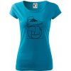 Futbalová lopta kopačka jedným ťahom - Dámske tričko Pure - M ( Svetlý tyrkys ) Futbalová lopta kopačka jedným ťahom - Dámske tričko Pure - M ( Svetlý tyrkys )