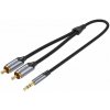 Audio kábel Vention 3.5mm Jack Male to 2-Male RCA Cinch Cable 10M Gray Aluminum Alloy Type (BCNBL) Audio kábel Vention 3.5mm Jack Male to 2-Male RCA Cinch Cable 10M Gray Aluminum Alloy Type (BCNBL)