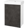 Dreja Skrinka pod umývadlo FLOOR SUD 60 - N01 Biela lesk / D16 Tmavý betón / Levé Dreja Skrinka pod umývadlo FLOOR SUD 60 - N01 Biela lesk / D16 Tmavý betón / Levé