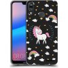 Picasee silikónový čierny obal pre Huawei P20 Lite - Unicorn hviezdne nebo Picasee silikónový čierny obal pre Huawei P20 Lite - Unicorn hviezdne nebo