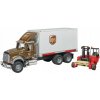 Bruder 02828 Mack Granite UPS s vysokozdvižným vozíkem 1:16