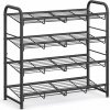 SONGMICS Kovový botník 4 police 68 x 65 cm čierny SONGMICS Kovový botník 4 police 68 x 65 cm čierny