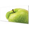 Obraz na skle Jablko zelená vodné kvapky 100x50 cm Obraz na skle Jablko zelená vodné kvapky 100x50 cm
