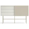 Béžovo-krémová nízka komoda s posuvnými dverami 140x91 cm Nube – Teulat Béžovo-krémová nízka komoda s posuvnými dverami 140x91 cm Nube – Teulat