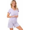 Bavlnené pyžamo Fiorella 1/2 fialové XL