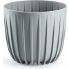 HowHomely PLASTOVÝ KVETINÁČ STRIPPED 18X15,5 CM SIVÁ