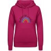 AWDis Hoodie Mikina - Dúha s nápisom - Beautiful like a rainbow - Zvodná ružová - XS - Dámske AWDis Hoodie Mikina - Dúha s nápisom - Beautiful like a rainbow - Zvodná ružová - XS - Dámske