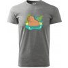 Kapybara vo vode - Klasické pánske tričko vyššej gramáže - XS ( Tmavosivý melír ) Kapybara vo vode - Klasické pánske tričko vyššej gramáže - XS ( Tmavosivý melír )