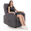 Relaxačné polohovacie kreslo COMFORT s funkciou masáže a výhrevu, antracitová látka Relaxačné polohovacie kreslo COMFORT s funkciou masáže a výhrevu, antracitová látka