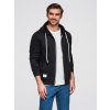 Ombre Men's BASIC unbuttoned hooded sweatshirt - black čierna M Ombre 5902228939030 Ombre Men's BASIC unbuttoned hooded sweatshirt - black čierna M Ombre 5902228939030
