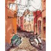 ZUTY Maľovanie podľa čísel SKÚTRE V ULIČKE Rámovanie bez rámu a bez vypnutia plátna Rozmer 80 x 100 cm