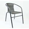 Záhradná bistro stolička, stohovateľná, sivá Záhradná bistro stolička, stohovateľná, sivá