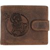 Wild Luxusná pánska peňaženka s prackou s obrázkom znamení zverorkuhu Kozorožec hnědá