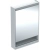Geberit ONE Zrkadlová skrinka s LED osvetlením, 60x90x15 cm, pánty vľavo, s nikou, biela 505.830.00.2 Geberit ONE Zrkadlová skrinka s LED osvetlením, 60x90x15 cm, pánty vľavo, s nikou, biela 505.830.00.2