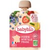 BABYBIO Kapsička jablko čučoriedky jahody 6m+ 90 g BABYBIO Kapsička jablko čučoriedky jahody 6m+ 90 g
