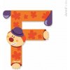 Drevené písmenko F Janod lepiace 9 cm oranžové Drevené písmenko F Janod lepiace 9 cm oranžové