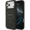 Guess PU Leather 4G Colored Ring MagSafe Zadný Kryt pre iPhone 17 Pro Max Black