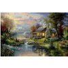 NORIMPEX Diamantové maľovanie Horská chata pri jazere 30 x 40 cm NORIMPEX Diamantové maľovanie Horská chata pri jazere 30 x 40 cm