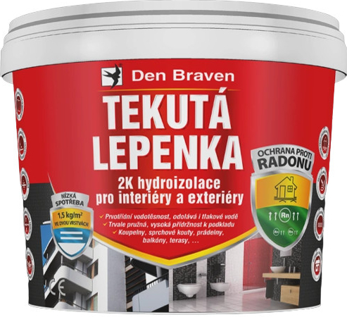 Den Braven - Tekutá lepenka, vedro, 21 kg, šedá