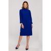 S318 šaty s vysokým golierom a voľným strihom RoyalBlue