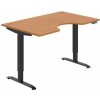 Hobis Pracovný stôl Motion Ergo, PO, 2S, 140x70,5-120,5x90 cm, jelša/čierna Hobis Pracovný stôl Motion Ergo, PO, 2S, 140x70,5-120,5x90 cm, jelša/čierna