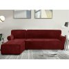 Elastický plyšový poťah na trojmiestnu rohovú pohovku BestBerg / ľavý / bordový Elastický plyšový poťah na trojmiestnu rohovú pohovku BestBerg / ľavý / bordový