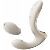 Vibrátor na bod G so stimulátorom Talis Ivory White Zalo Vibrátor na bod G so stimulátorom Talis Ivory White Zalo