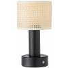 PR Home Nabíjateľná stolová lampa Tiara, CCT, ratan/čierna - 110419 PR Home Nabíjateľná stolová lampa Tiara, CCT, ratan/čierna - 110419