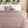 Prehoz na posteľ s dekoratívnym volánom 170x210 cm - púdrovoružový Prehoz na posteľ s dekoratívnym volánom 170x210 cm - púdrovoružový