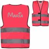 Korntex reflexná vesta s reflexným nápisom neon ružová