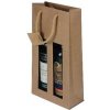 Model Obaly Papierová taška na víno s okienkom hnedá na 2 fľaše, bavlnené ušká (1ks) Model Obaly Papierová taška na víno s okienkom hnedá na 2 fľaše, bavlnené ušká (1ks)