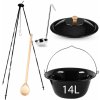 Perfect Home Kotlikset012 Trojnožka ku kotlíkom 1,2m + smaltovaný kotlík s pokrievkou 14 L + varecha + naberačka ZADARMO, 5 ks