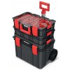Prosperplast Modulární sada kufrů na nářadí a organizéru Modixx 3v1 černo-červená Prosperplast Modulární sada kufrů na nářadí a organizéru Modixx 3v1 černo-červená
