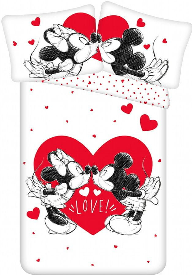 Jerry Fabrics Obliečky Mickey and Minnie Love 05 140x200 70x90