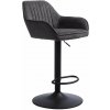 Tmavosivá čalúnená barová stolička s nastaviteľnou výškou/s podrúčkami (výška sedadla 65 cm) Nolan – Unique Furniture Tmavosivá čalúnená barová stolička s nastaviteľnou výškou/s podrúčkami (výška sedadla 65 cm) Nolan – Unique Furniture