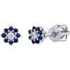 Diamantové náušnice z bílého zlata Viola s pravými safíry Diamantové náušnice z bílého zlata Viola s pravými safíry