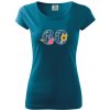 Kvetinové číslo kreslené - 60 - Pure dámske tričko - L ( Petrolejová )