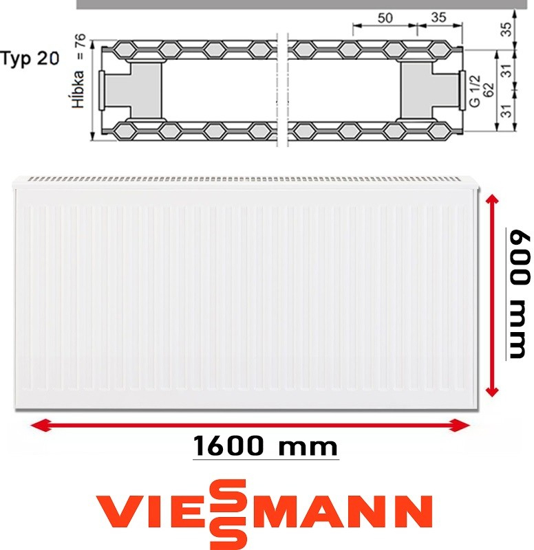 Viessmann 20 600 x 1600 mm