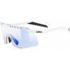 Cyklistické okuliare Uvex Pace Stage S V - white matt/mirror blue Cyklistické okuliare Uvex Pace Stage S V - white matt/mirror blue