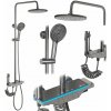 Rea Savio, nástenný sprchový set s ručnou spŕškou, grafitová matná, REA-P8412 Rea Savio, nástenný sprchový set s ručnou spŕškou, grafitová matná, REA-P8412